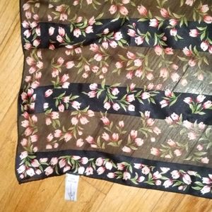 Authentic Hiroko Kapp Floral Chiffon Scarf